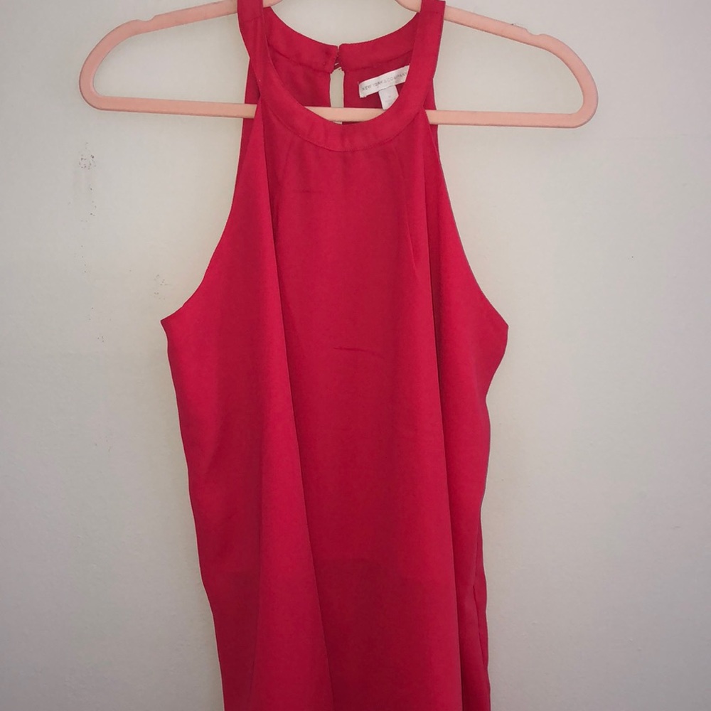 Pink high-low blouse